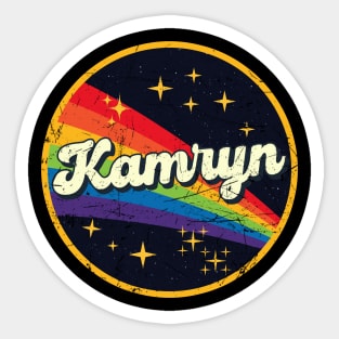 Kamryn // Rainbow In Space Vintage Grunge-Style Sticker